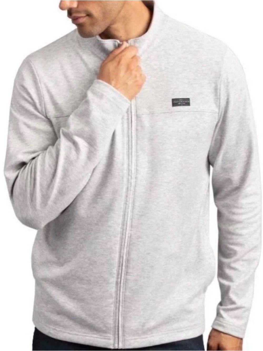 Travis Mathew Cash Out Jacket Full Zip Stretch Gray Fleece Golf Mens Size XL